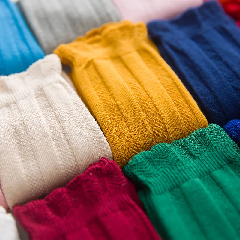 Baby Sock Oximeter - 女の赤ちゃんのための長い綿の靴下,ダブルニードルニーハイソックス,新しい春秋コレクション