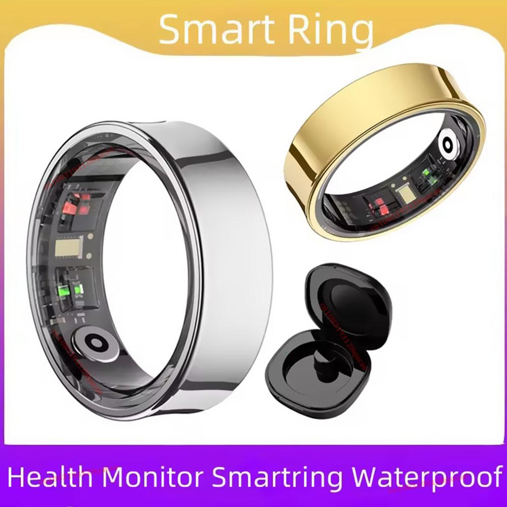 Temperature Ring Skin - 新しい R09 スマートリング男性女性用充電ケース付き、心拍数血中酸素、皮膚温度モニター、5ATM 防水 Android IOS
