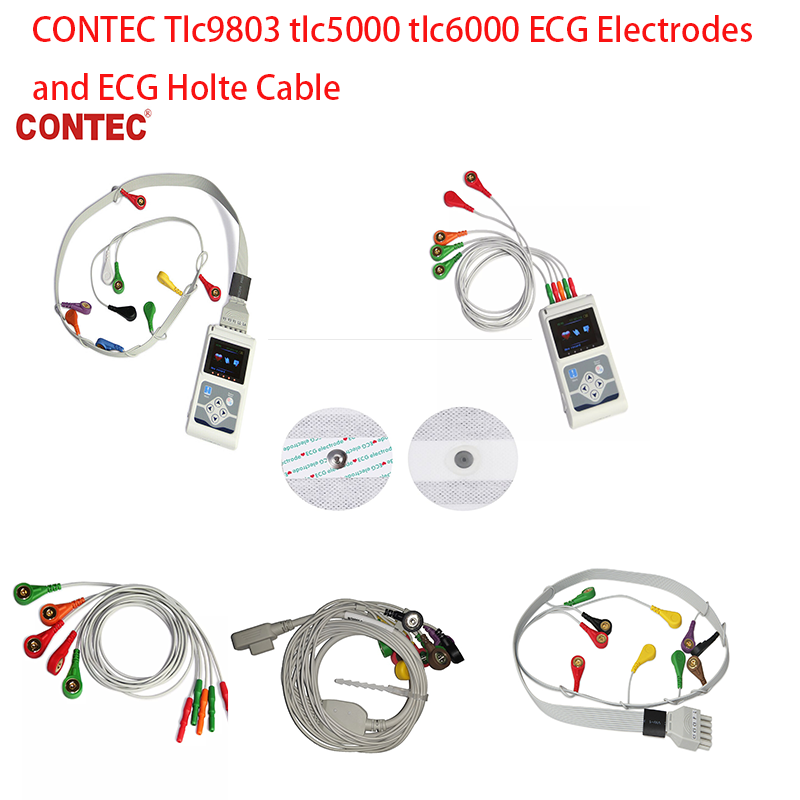 Ecg Patch Monitor - Contec tlc9803 tlc5000 tlc6000,要素とecg,スパターンケーブル,医療用電極パッチ