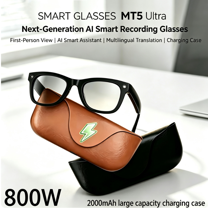 Smart Glasses Lens - 2026 AIスマートグラス HD 800W手ブレ補正カメラ AI対話 リアルタイム翻訳