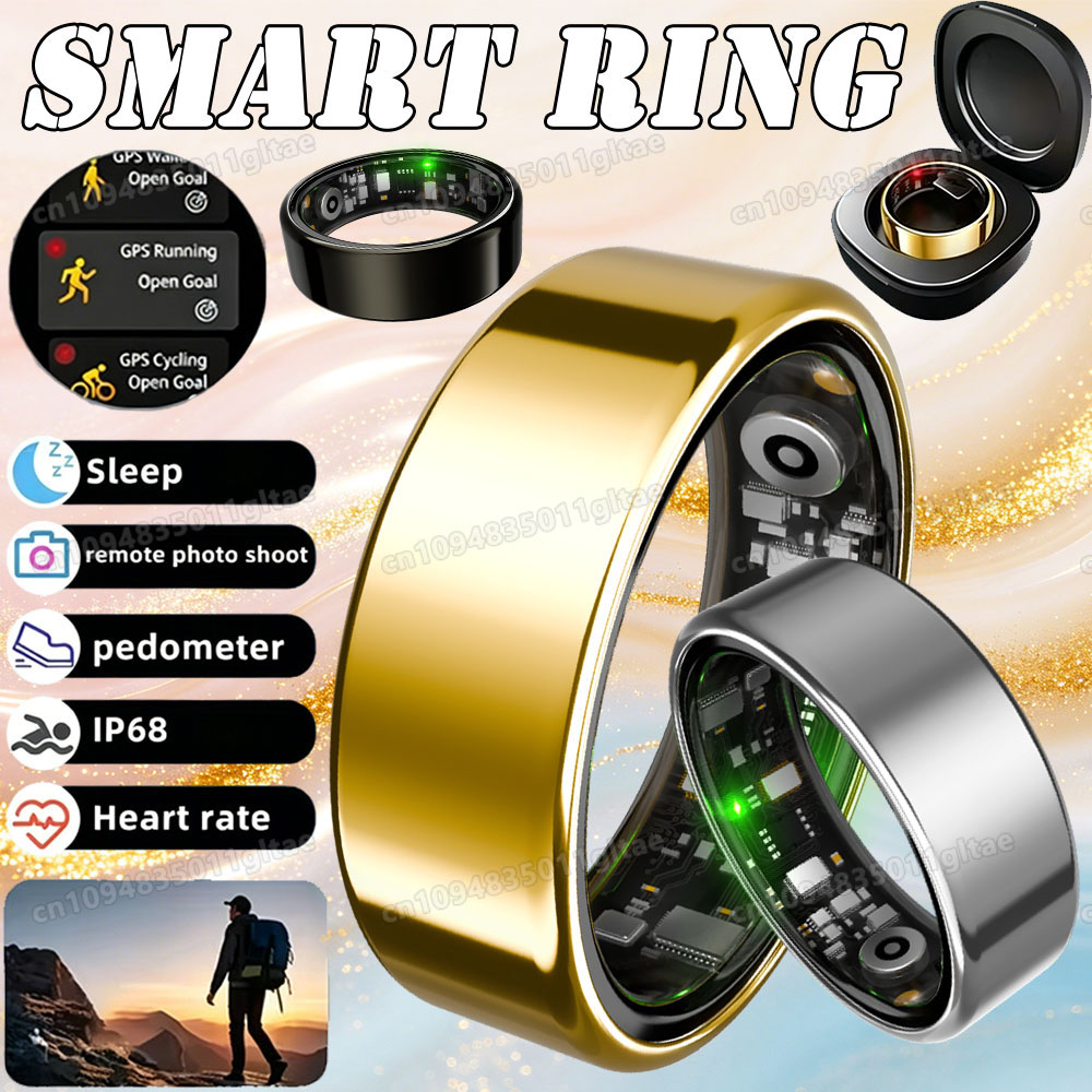 Temperature Ring Skin - 新しい R09 スマートリング男性女性用充電ケース付き、心拍数血中酸素、皮膚温度モニター、5ATM 防水 Android IOS
