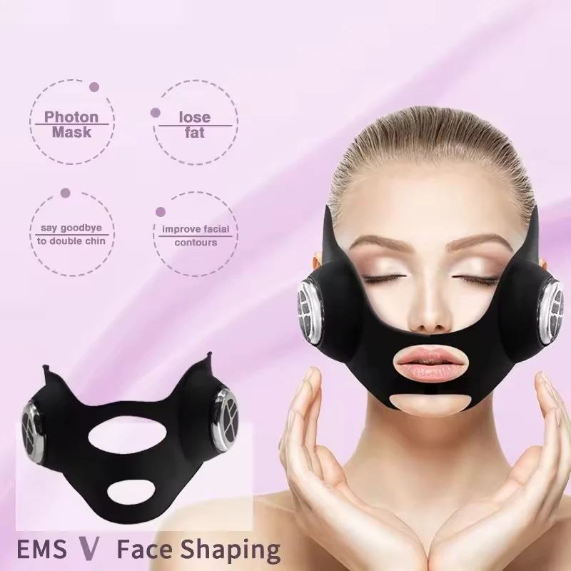 Galvanic Skin Sensor - V フェイスリフティング EMS フェイシャルマスク赤青光療法アンチエイジング肌の引き締め引き締め美容機器充電式ツール