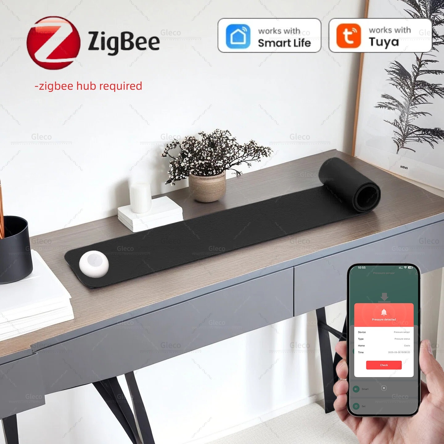 Smart Insole Pressure - Zigbee 圧力センサー検出器重力検出バッテリー駆動 Tuya スマートホームオートメーションシーン椅子フロアマットパッド用