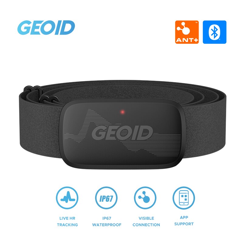 Breath Rate Monitor - Geoid-hs500心拍数モニター,フィットネス機器,Bluetooth,チェストストラップ付き心拍数センサー,LEDライト
