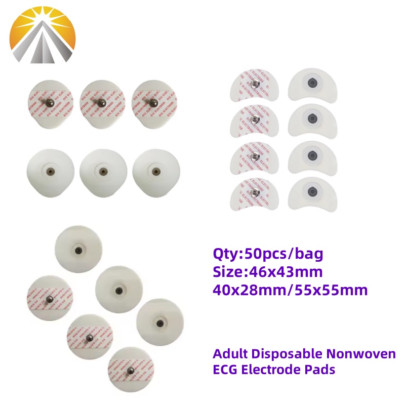 Ecg Patch Monitor - 成人または子供用の使い捨て医療用電極パッチ,白いフォーム,不織布電極パッド,さまざまなサイズ,50個