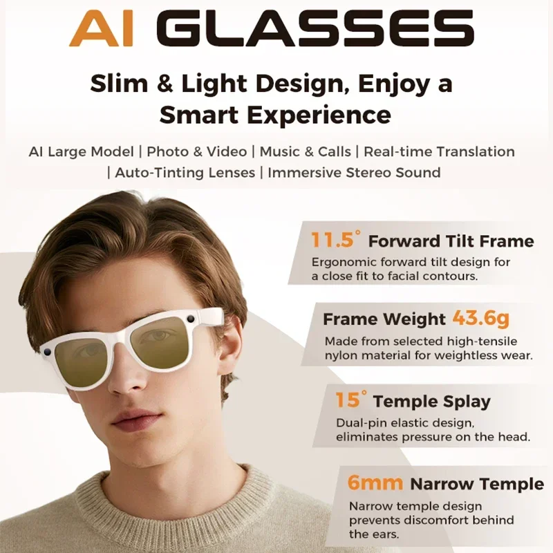 2026年新型AIスマートグラス カメラ搭載 ビデオ録画 A - Smart Glasses Lens のレビューと価格