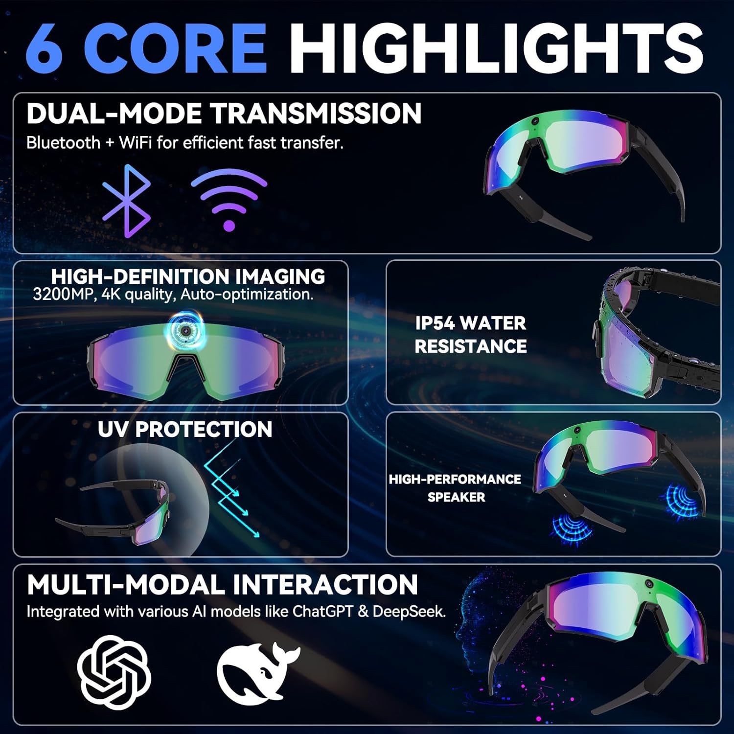 2026年新型スマート撮影＆録画メガネ、手ブレ補正機能搭載、 - Smart Glasses Lens のレビューと価格