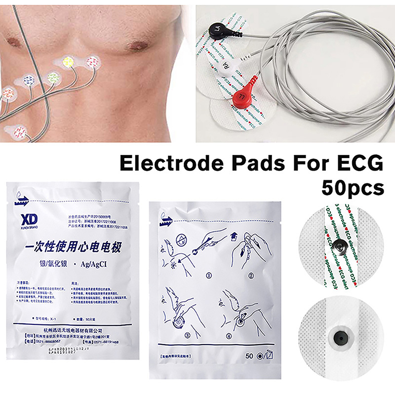 50 個/袋電極パッチ使い捨て ECG EKG アクセサリー - Ecg Patch Monitor のレビューと価格