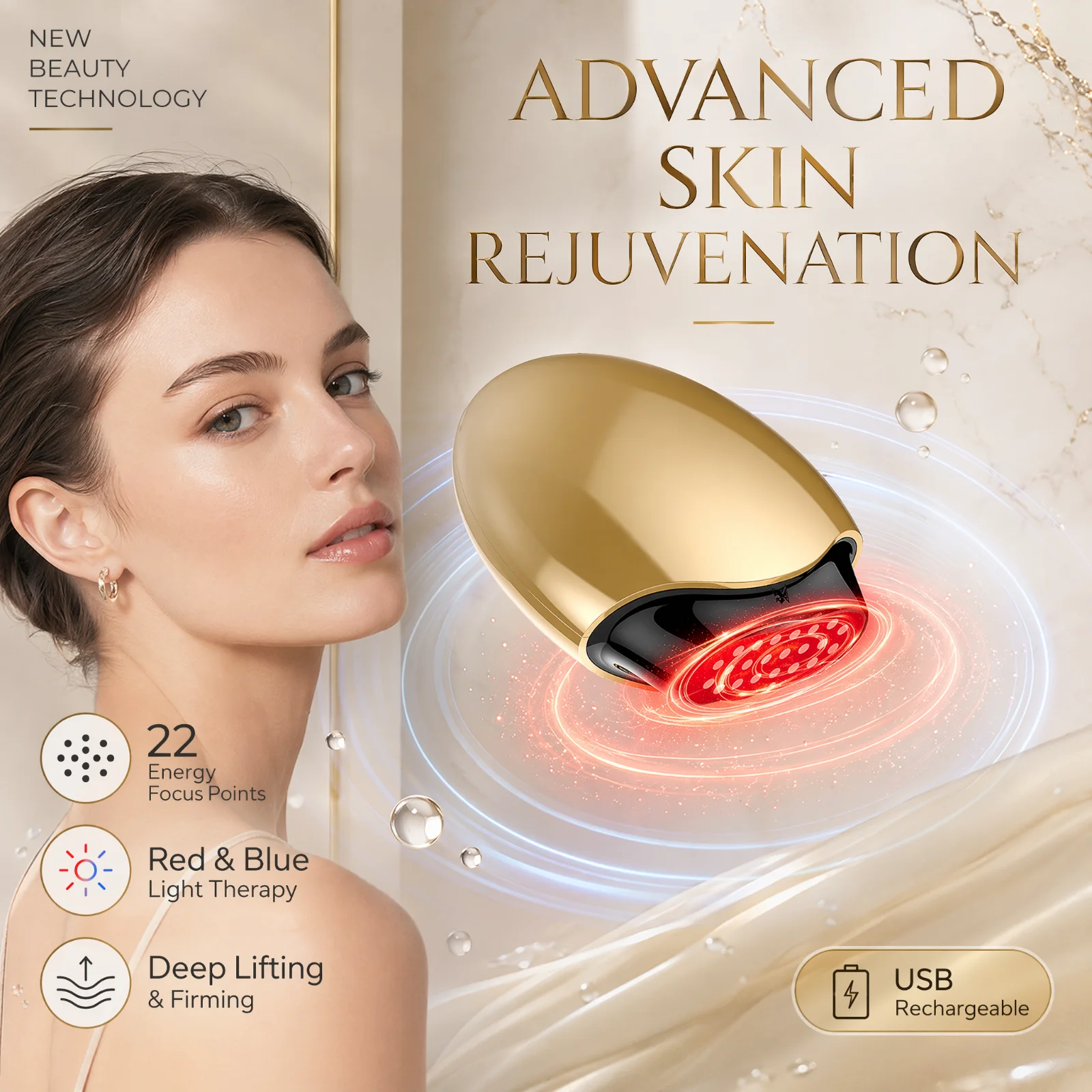 コラーゲン美容機器フェイシャルマッサージャー LED 光療法 - Galvanic Skin Sensor のレビューと価格