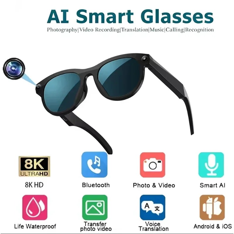 8KHDスマートAIグラス 色変更機能付き 1200MP翻訳 - Smart Glasses Lens のレビューと価格
