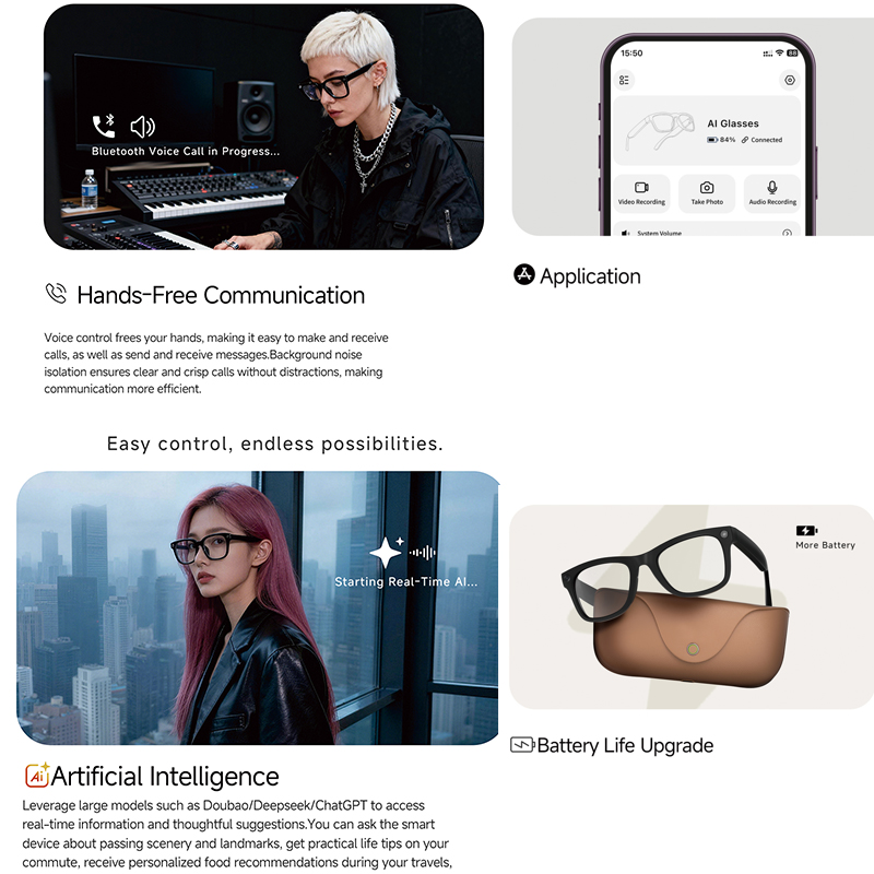 2026 AIスマートグラス HD 800W手ブレ補正カメラ - Smart Glasses Lens のレビューと価格