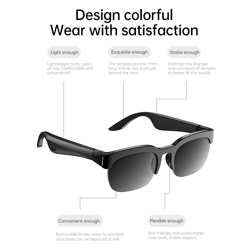 Bluetooth対応オープンイヤースマートグラス 偏光UV - Smart Glasses Lens のレビューと価格