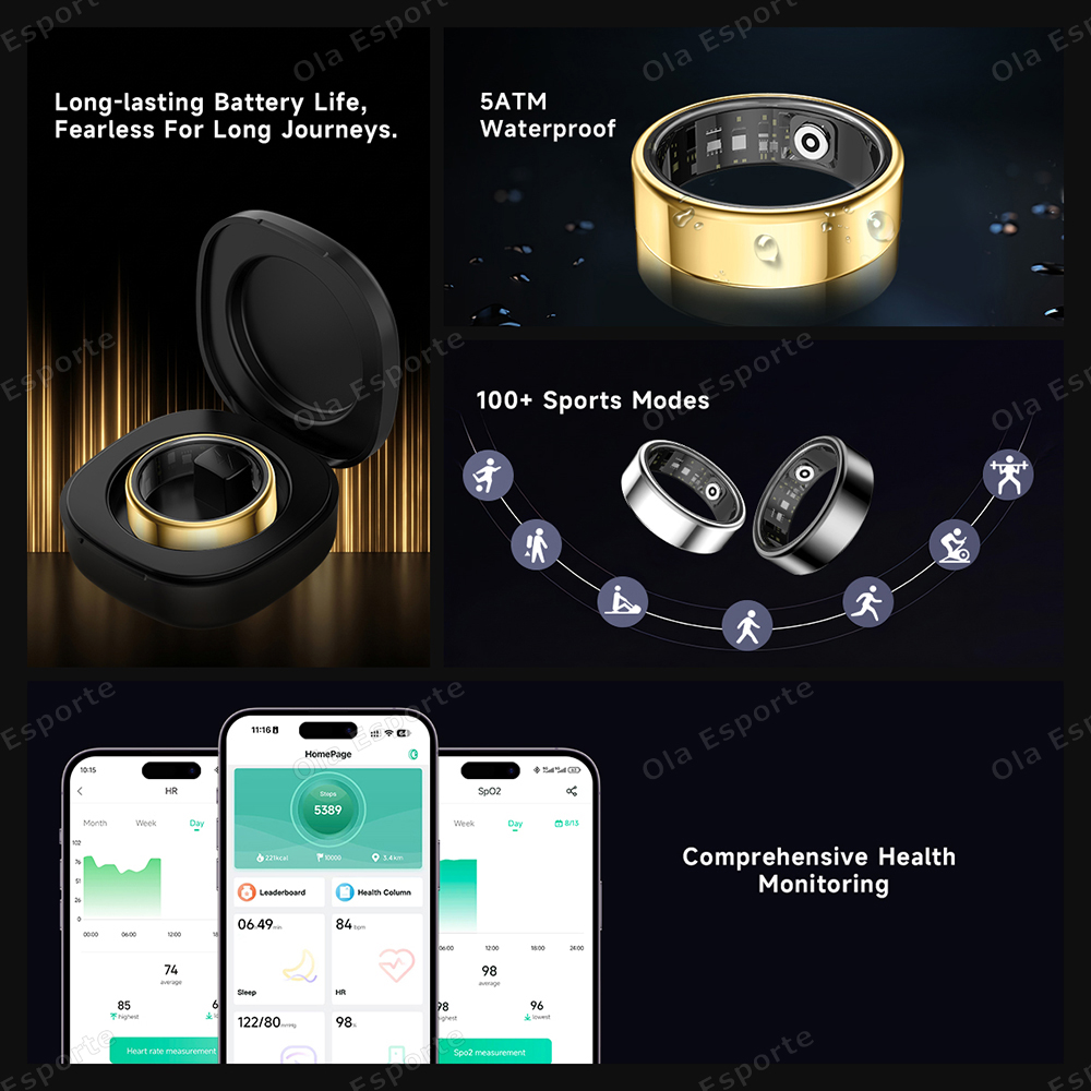 新しい R09 スマートリング男性女性用充電ケース付き、心拍 - Temperature Ring Skin のレビューと価格