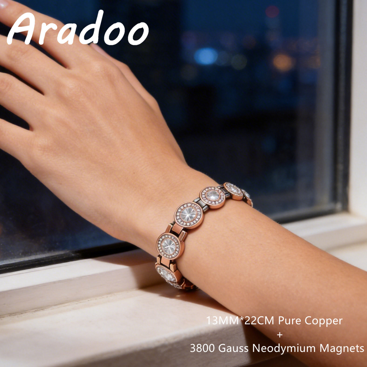ARADOO 3800 ガウス磁気クリスタルブレスレット – - Meditation Headband Eeg のレビューと価格