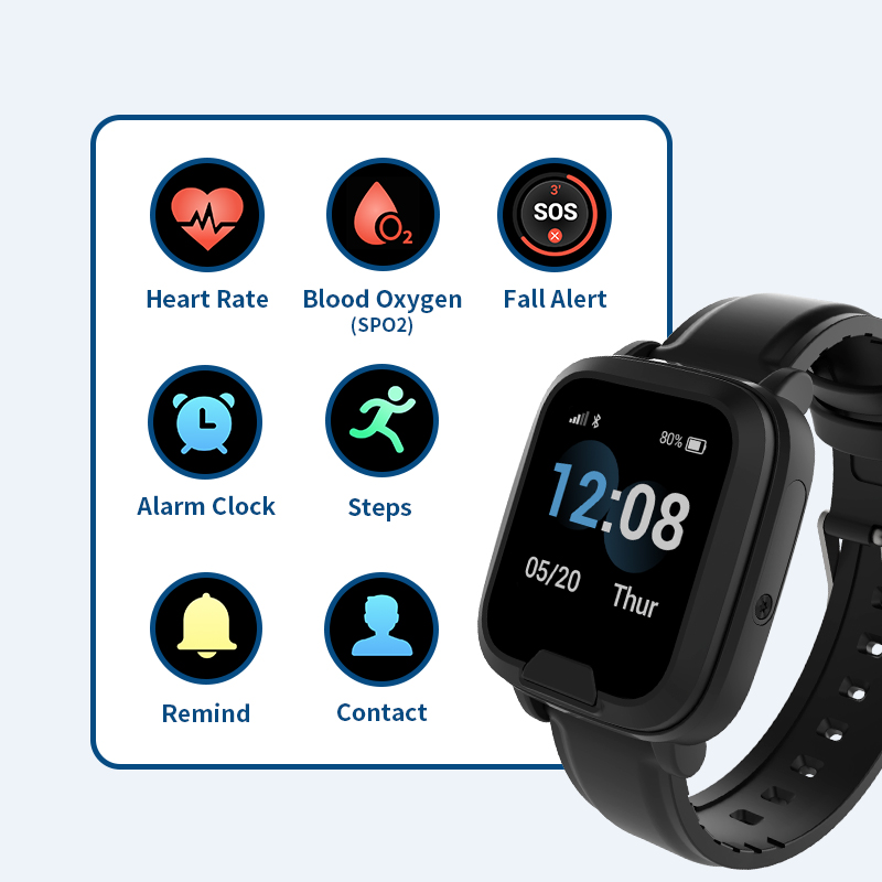 転倒検知機能付き4G高齢者向けスマートウォッチ、GPS追跡、 - Fall Detection Watch のレビューと価格