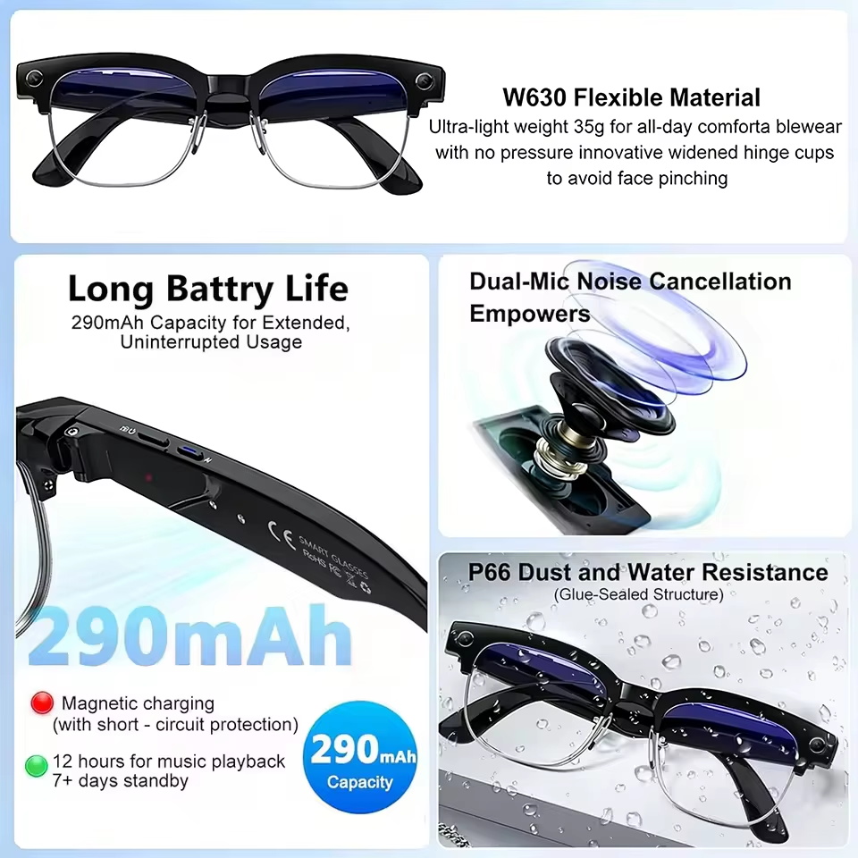 2026年新型 800万画素カメラ搭載スマートグラス メンズ - Smart Glasses Lens のレビューと価格